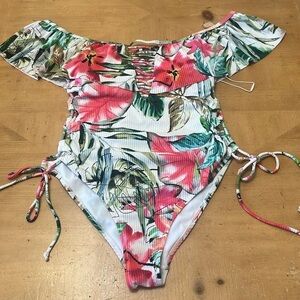 TiniBikini Swimwear Flounce Off Shoulder One Piece Ruffles Bathing Suit